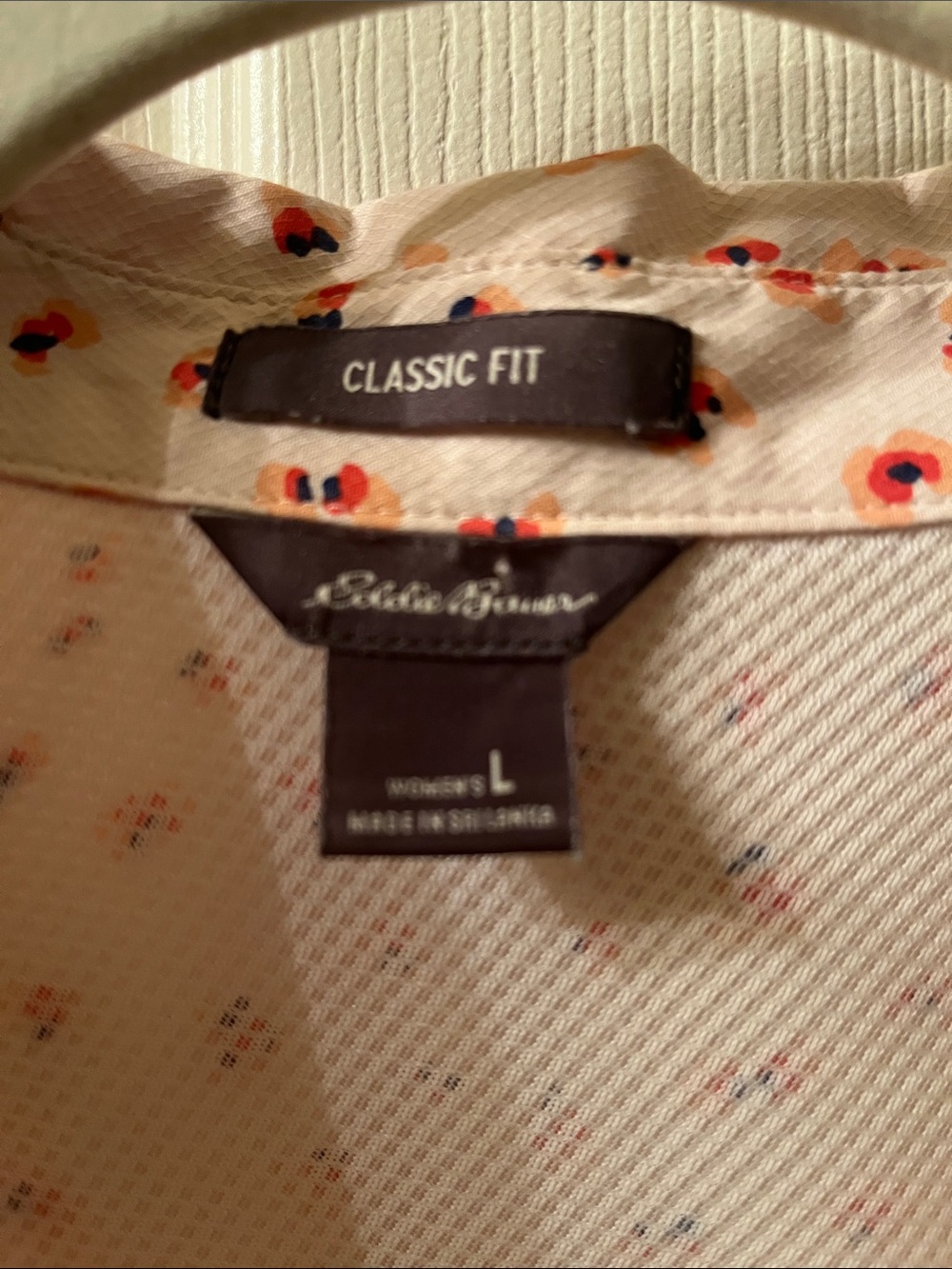 Eddie Bauer Light Pink Sleeveless Button-Down Quick-Dry with Floral Print - Picture 6 of 6
